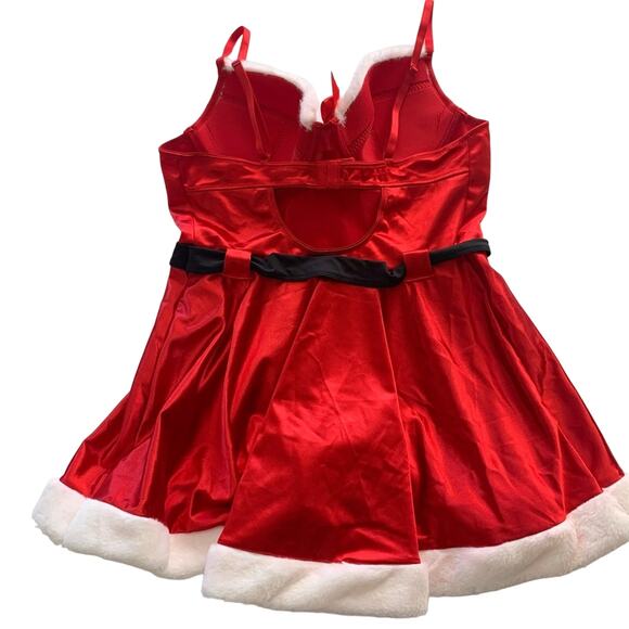 Yandy Christmas Sexy Santa Red & White Babydoll Women’s Halloween Costume 1X/2X - Picture 5 of 13